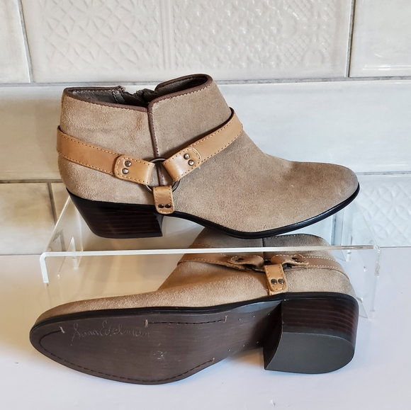NWOT Sam Edelman 9 Phoenix Tan Leather Suede Harness Western Casual Ankle Bootie - Picture 3 of 7